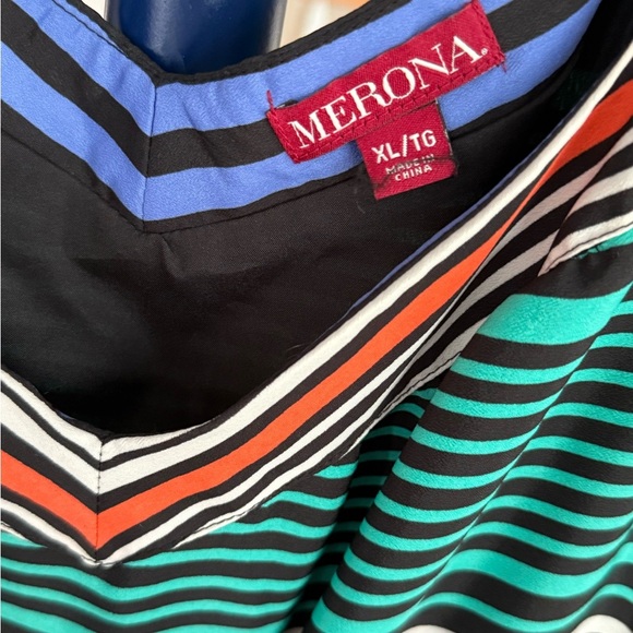 Merona Colorful Striped Sleeveless Dress, Sz XL - Picture 5 of 7